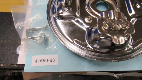 Harley Panhead, Shovelhead Rear Brake Backing Plate. *Chrome* 1963-72. P/N 41650-63 - Image 2