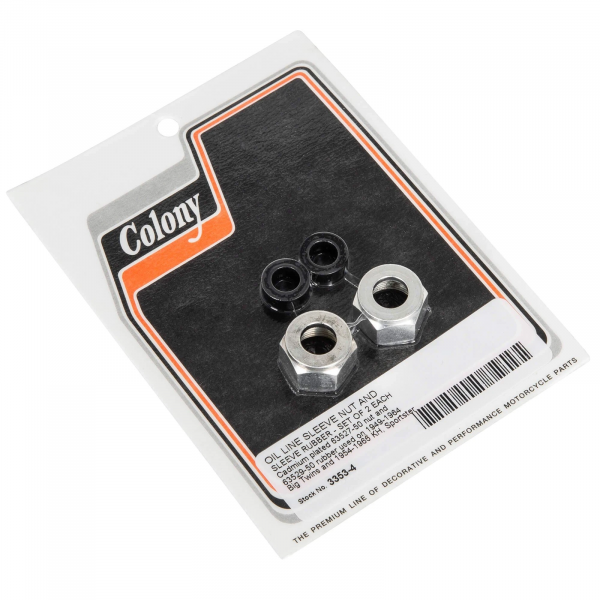 Harley Panhead, Sportster Oil Line Nut and Sleeve Rubber.1949-64. P/N 63527-50 & 63529-50