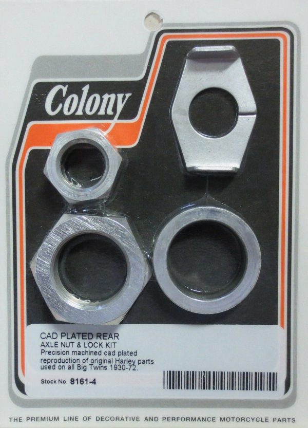 Harley Knuckle,Pan,Shovel Rear Axle Nut & Lock Kit 1930-72 *Cad Plated*
