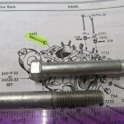 Harley Knucklehead, Panhead, Shovel Engine Case Bolt. *NOS* P/N 4432W