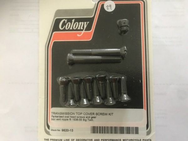 Harley Panhead Transmission Top Cover Screw Kit  1936-55. *PARKERIZED*