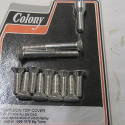 Harley Shovelhead Transmission Top Cover Screw Kit  1965-78. Allen Head *CAD PLATED*