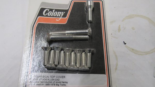 Harley Shovelhead Transmission Top Cover Screw Kit  1965-78. Allen Head *CAD PLATED*
