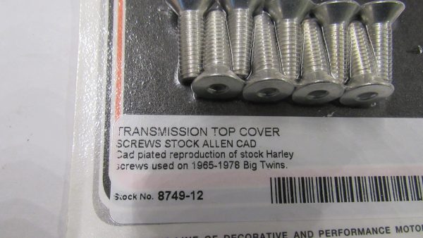 Harley Shovelhead Transmission Top Cover Screw Kit  1965-78. Allen Head *CAD PLATED* - Image 2