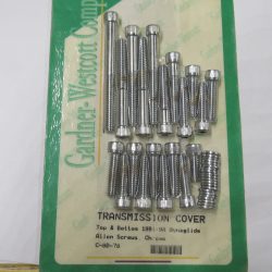Harley Evolution Dyna Chrome Transmission Top & Bottom Cover Chrome Allen Screw Kit. 1991-98