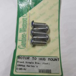 Harley Softails, Sportsters Chrome Front Disk Brake Rotor Bolts. 1984-UP?? *Cast Wheels*