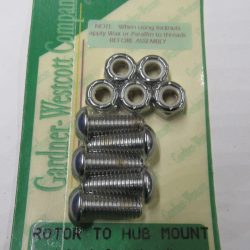 Harley Softails, Sportsters Chrome Front Disk Brake Rotor Bolts. 1984-UP?? *Laced Wheels*