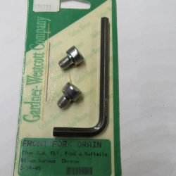 Harley Shovelhead, Evolution, Twin Cam Chrome Allen Head Fork Drain Screws. 1977-UP??. P/N 45790-80