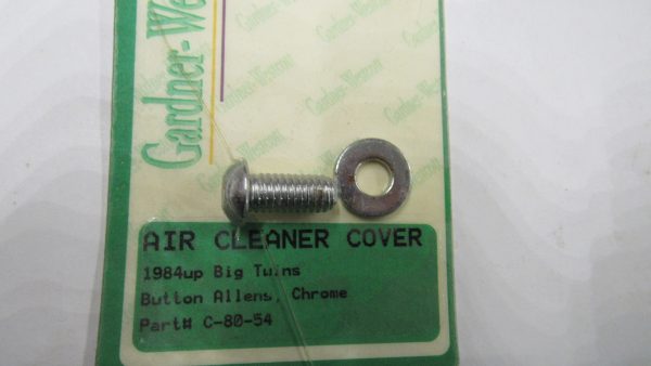 Harley Evolution, Twin-Cam Air Cleaner Chrome Button Head Screw & Washer.  1984-UP?? - Image 2