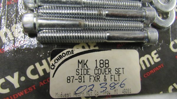 Harley Evolution FXR, FLT Chrome Allen Head Primary, Cam Cover Set. 1987-91 - Image 3