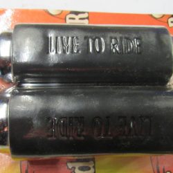 Universal Chrome Footpeg Set with Heavy Rubber **LIVE TO RIDE**