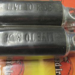 Harley Pan,Shovel Replica Driver Footpeg Set 1952-UP. **LIVE TO RIDE** P/N 50939-52