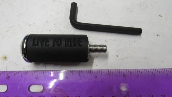 Universal Chrome Shifter Peg with Heavy Rubber **LIVE TO RIDE**
