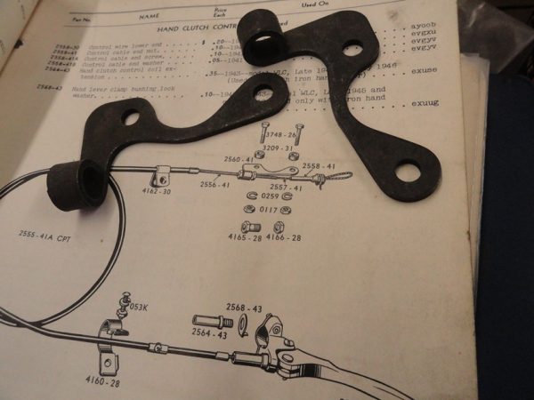 Genuine Harley 45 Flathead, Servi-car Hand Clutch Bracket. *NOS* P/N 2560-41 - Image 2