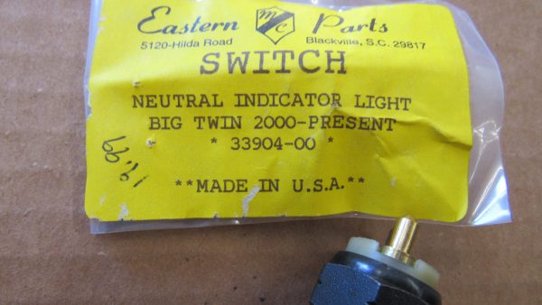 Harley Twin Cam Transmission Neutral Indicator Light Switch. 2000-20006. P/N 33904-00 - Image 2