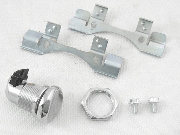 Harley Evolution, Twin-Cam Fuel Tank Console Door Release Kit. **Push Button** 1992-UP?. P/N 53919-04