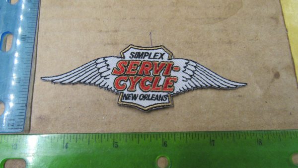 Harley,Indian,Customs, Vintage Style " SIMPLEX SERVI-CYCLE " Motorcycle Jacket Patch - Image 2