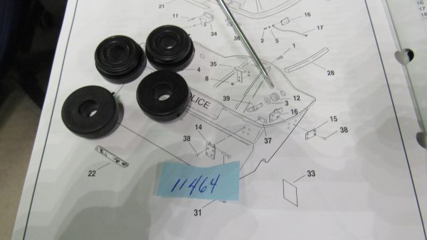 Harley Evolution, Twin-Cam Hard Saddlebag Rubber Isolator Grommets . 1994-2013. P/N 11464