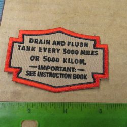 Harley,Indian, Vintage Style " Drain And Flush " Motorcycle Jacket Patch