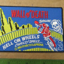 Harley,Indian, Vintage Style " Wall Of Death " Motorcycle Jacket Patch