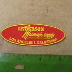 Harley,Indian, Vintage Style " Anderson Motorcycle Supply " Motorcycle Jacket Patch