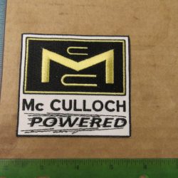 Harley,Indian, Vintage Style " McCulloch Powered " Motorcycle Jacket Patch.