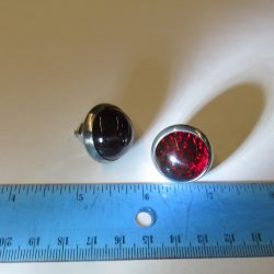 Harley,Knuckle,Pan,Flathead,Shovelhead,Evo RED Glass Licence Plate Krommets**REFLECTOR**
