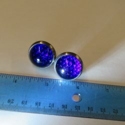 Harley,Knuckle,Pan,Flathead,Shovelhead,Evo BLUE Glass Licence Plate Krommets**REFLECTOR**