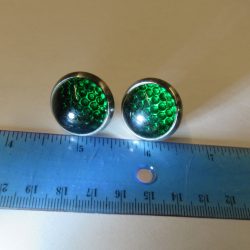 Harley,Knuckle,Pan,Flathead,Shovelhead,Evo GREEN Glass Licence Plate Krommets**REFLECTOR**