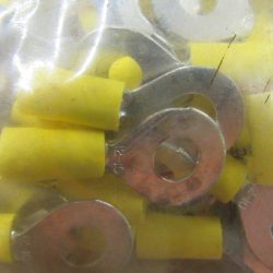 Ring Terminal. Yellow Insulated. Ring Size 1/4"  Wire Size 10-12.