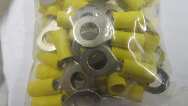 Ring Terminal. Yellow Insulated. Ring Size 5/16"  Wire Size 10-12. P/N 9868