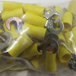 Hook Terminal. Yellow Insulated. Hook Size # 8.  Wire Size 10-12.