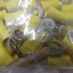 Hook Terminal. Yellow Insulated. Hook Size # 10.  Wire Size 10-12.