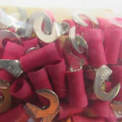 Hook Terminal. Red Insulated. Hook Size # 6.  Wire Size 18-22