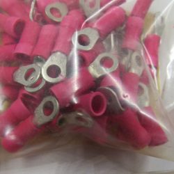 Ring Terminal. Red Insulated. Ring Size # 6.  Wire Size 18-22. P/N 9856