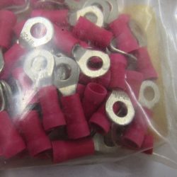 Ring Terminal. Red Insulated. Ring Size # 8.  Wire Size 18-22.