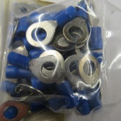 Ring Terminal. Blue Insulated. Ring Size 1/4".  Wire Size 14-16. P/N 9863