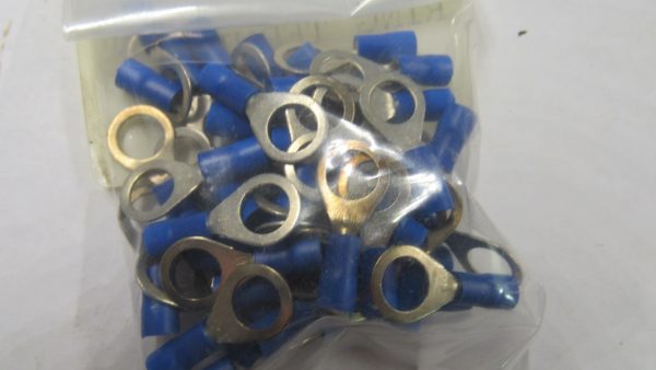 Ring Terminal. Blue Insulated. Ring Size 5/16".  Wire Size 14-16. P/N 9864
