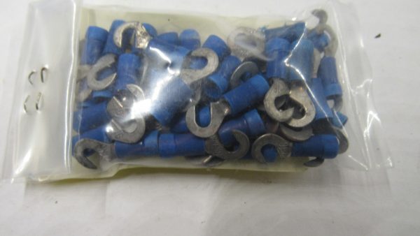 Hook Terminal. Blue Insulated. Hook Size # 6.  Wire Size 14-16.