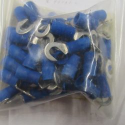 Hook Terminal. Blue Insulated. Hook Size # 8.  Wire Size 14-16.