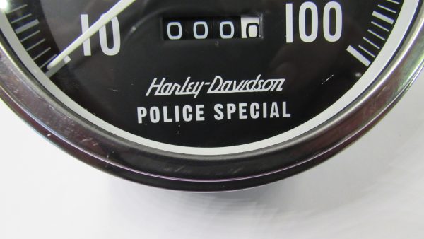 Harley ,Panhead, Shovelhead Speedometer with White Needle 1962-80. **POLICE** 1:1 Ratio - Image 3