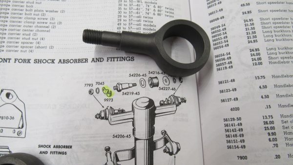 Harley Knucklehead, Flathead Springer Fork Lower Shock Mounting Stud. 1945-57. P/N 54220-45