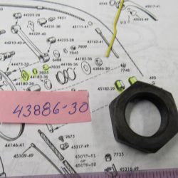 Harley VL, Knucklehead, WLC, Panhead, Shovel, Black Front Axle Sleeve Nut  1930-71 P/N 43886-30