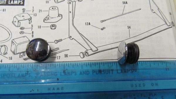 Harley Shovelhead Spotlamp Bar Hole Plugs *CHROME* 1968-84. P/N  68797-68
