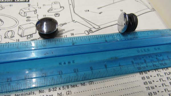 Harley Shovelhead Spotlamp Bar Hole Plugs *CHROME* 1968-84. P/N  68797-68 - Image 3
