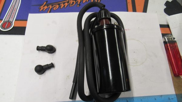 Harley Knucklehead,Panhead Flathead, Triumph, BSA Round Black 6 Volt Dual Wire Coil