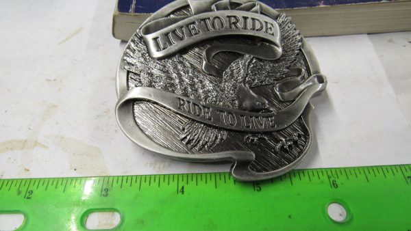Harley *Live To Ride-Ride To Live* Belt Buckle - Image 3