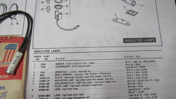 Genuine Harley Davidson Sportster Indicator Lamp, High Beam. 1974-UP?  *NOS* P/N 67285-74 - Image 3