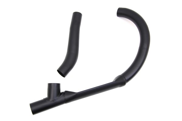 Harley 45 Flathead Two Piece Exhaust Header Pipe Set. BLACK . 1937-52. Part # 65490-41 - Image 2