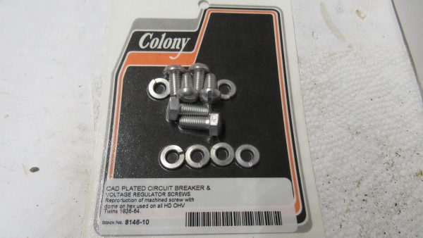 Harley Knucklehead, Panhead Circuit Breaker & Voltage Regulator Screw Kit. 1936-64. - Image 4